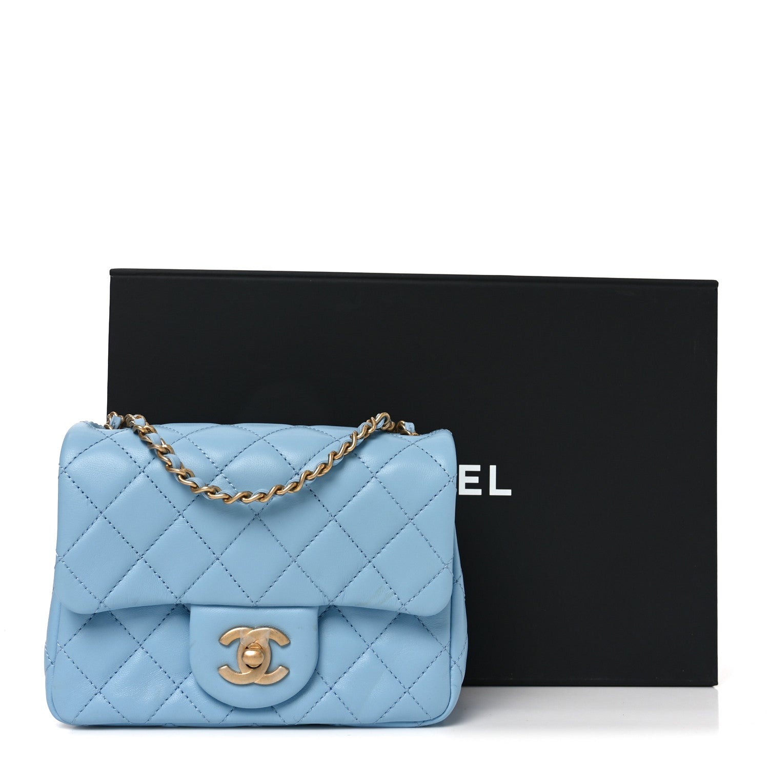 Chanel Lambskin Quilted Mini Pearl Crush Flap Light Blue 1856409