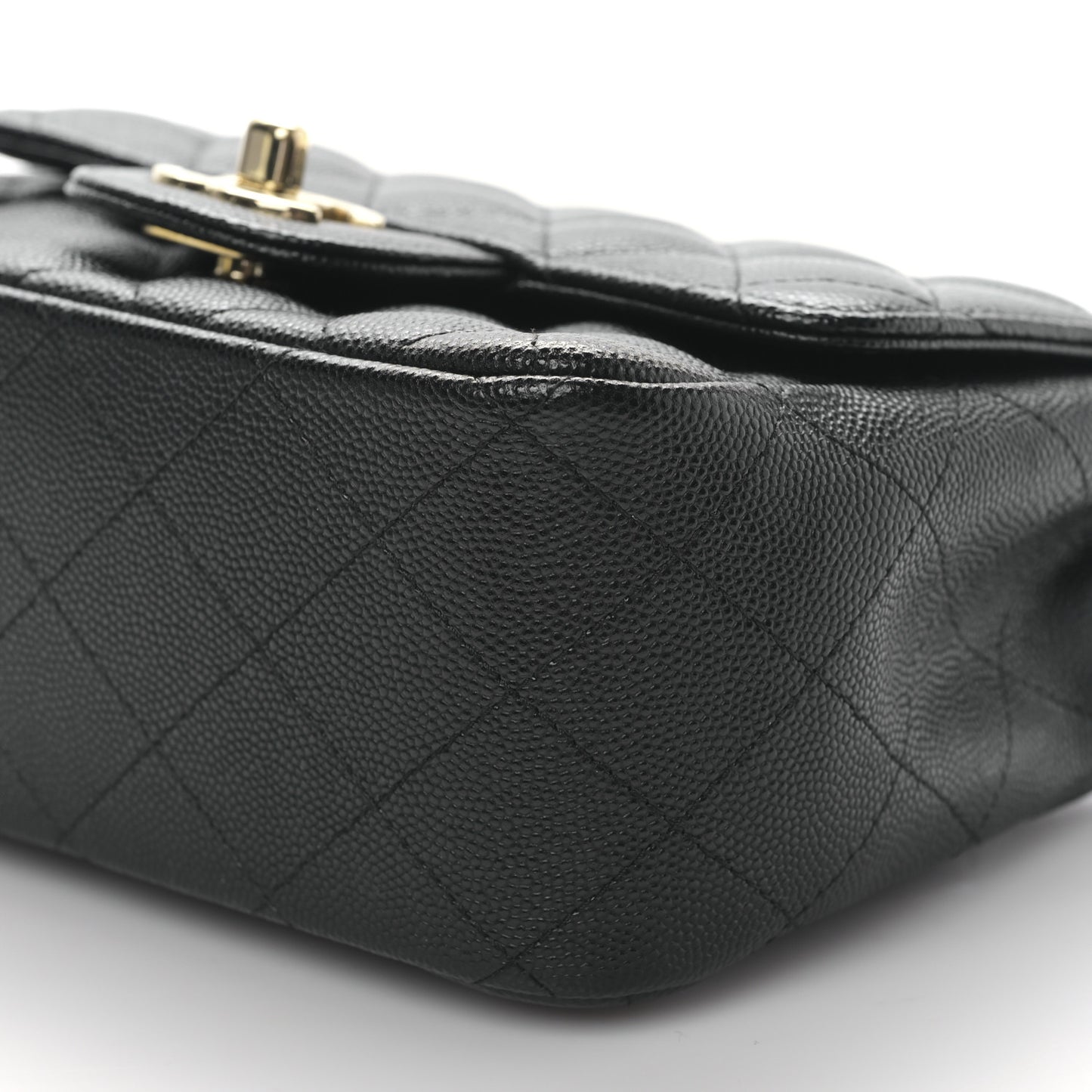 Caviar Quilted Mini Square Flap Black