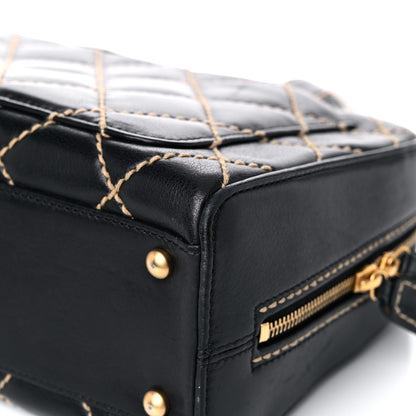 Chanel Calfskin Contrast Stitch Surpique Bowler Black 13 of 16