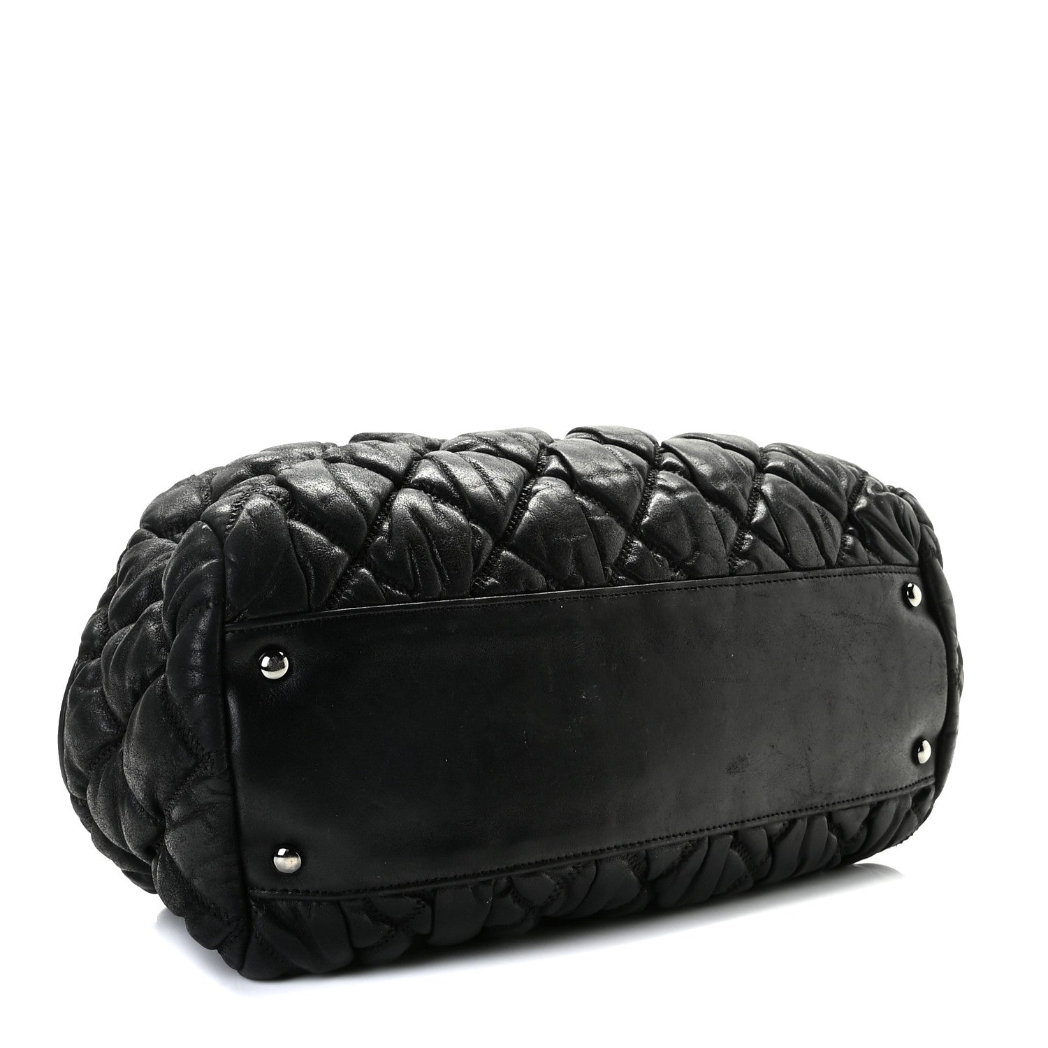 Chanel Calfskin Bubble Quilt Bowler Black 4 of 6