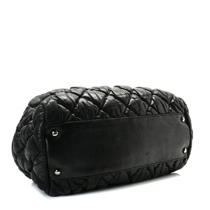 Chanel Calfskin Bubble Quilt Bowler Black 4 of 6