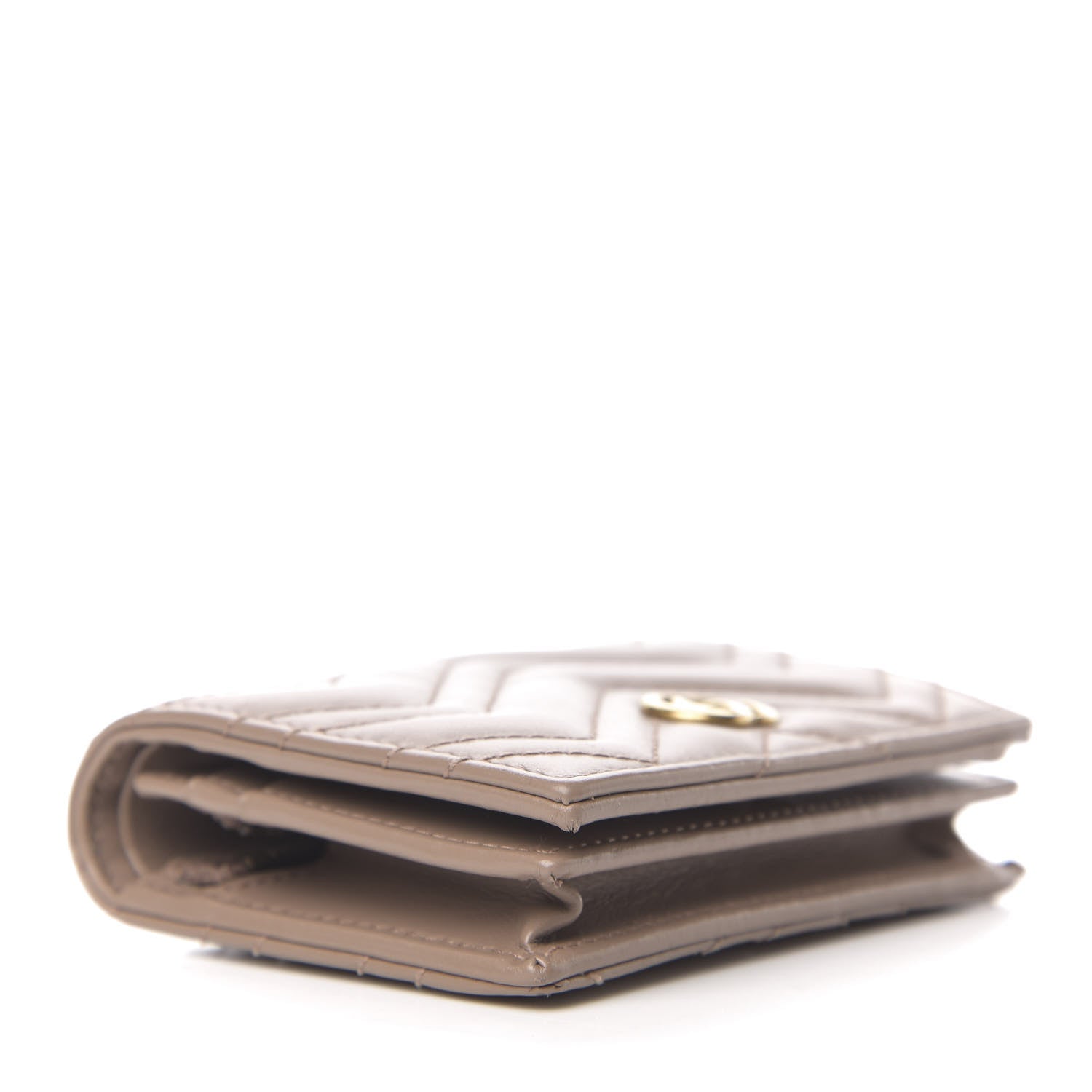 Gucci Calfskin Matelasse GG Marmont Card Case Wallet Porcelain Rose 3 of 7