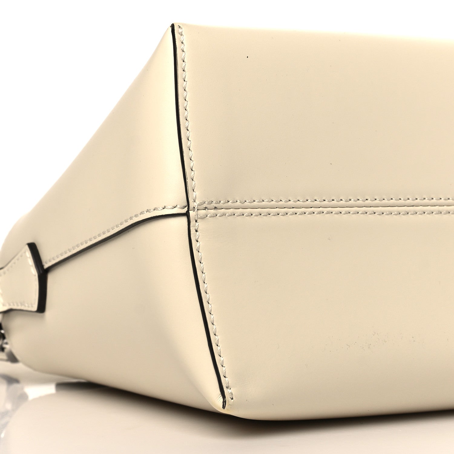 Fendi Vitello King Logo Embossed Medium By The Way Boston Bag White Ice 8 of 9