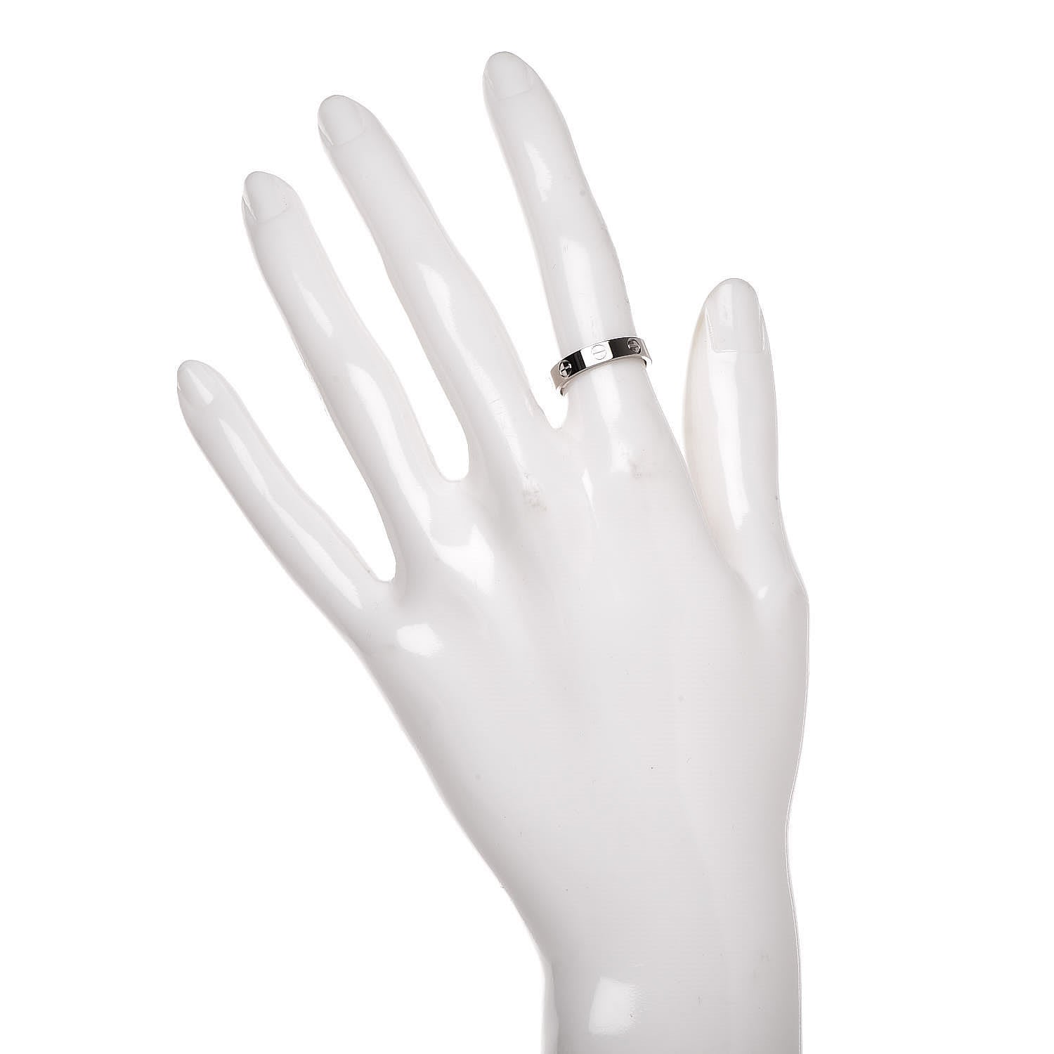 Cartier 18K White Gold 3.5mm LOVE Wedding Band Ring 49 4.75 2 of 5