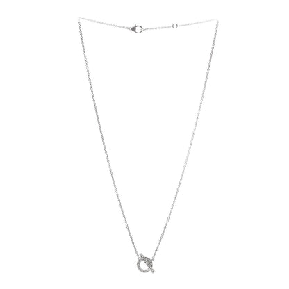 Hermes 18K White Gold Diamond Finesse Pendant Necklace 3 of 6