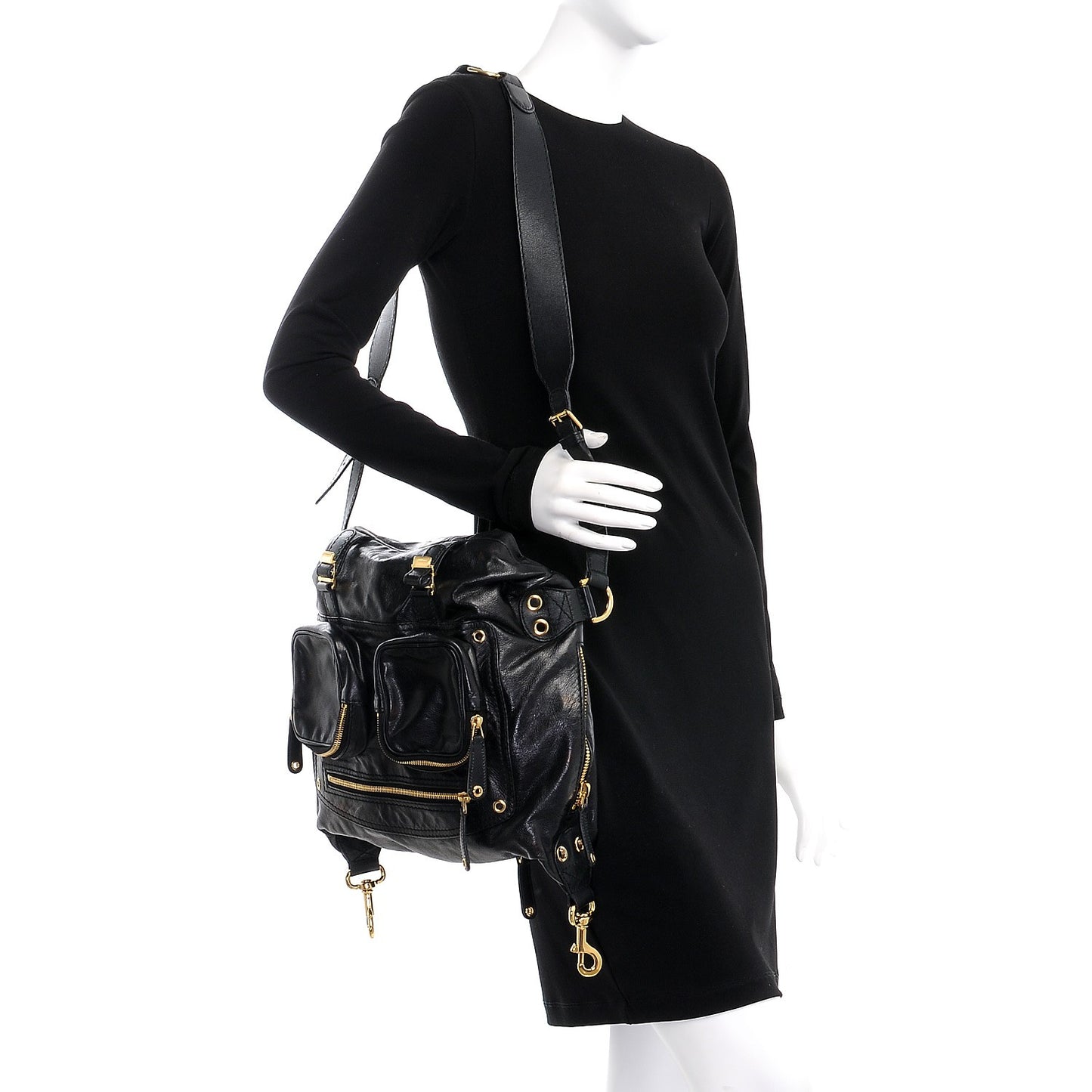 Calfskin Medium Darwin Convertible Backpack Black