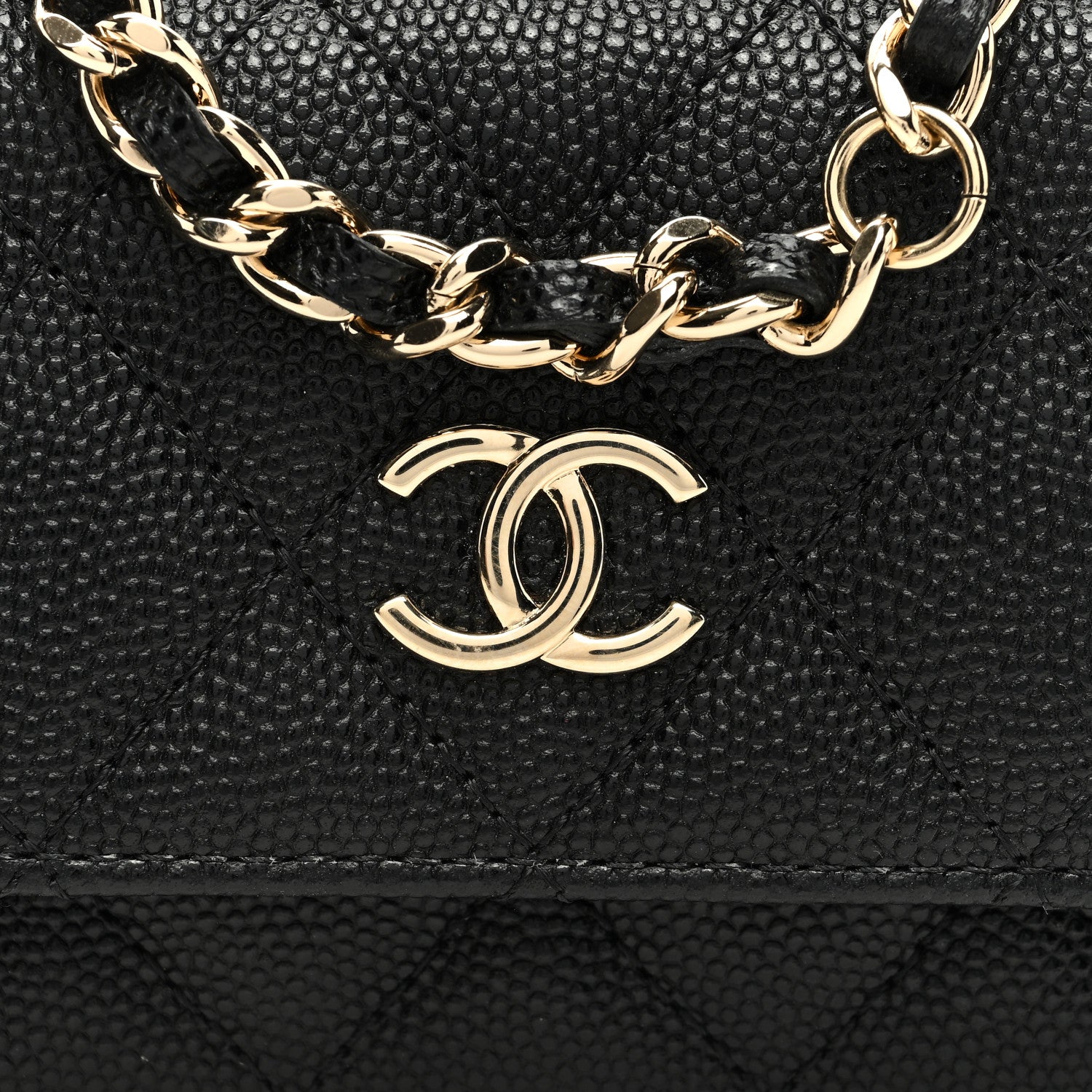 Chanel Caviar Quilted Belt Bag With Charms On Chain Black 8 of 11