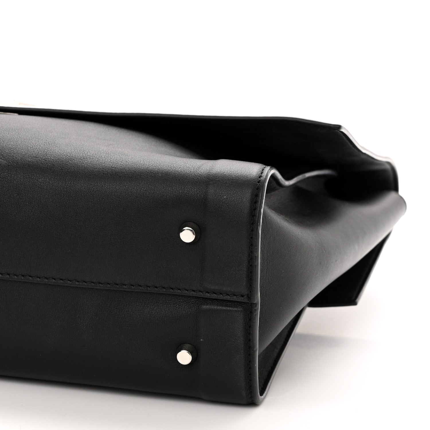 Givenchy Grained Calfskin Medium Bi-Color Shark Lock Satchel Black White 9 of 10