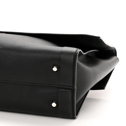 Givenchy Grained Calfskin Medium Bi-Color Shark Lock Satchel Black White 9 of 10
