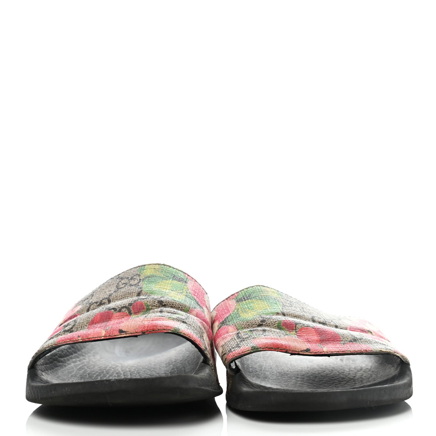 Gucci GG Supreme Monogram Blooms Slide Sandals 35 Beige Multicolor 2 of 10