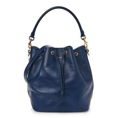 Saint Laurent Calfskin Large Emmanuelle Bucket Bag New Marine 1 of 10
