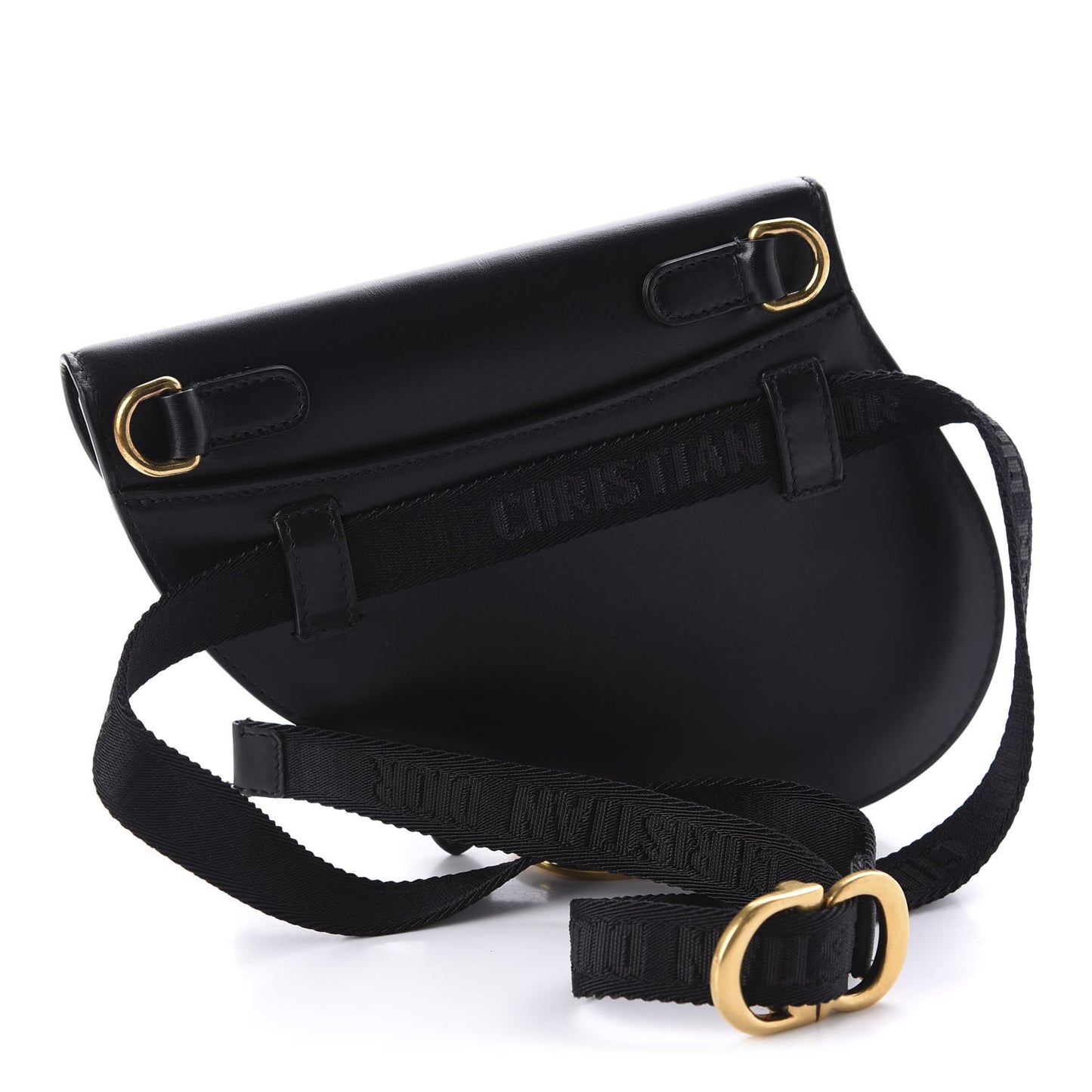 Calfskin Saddle Belt Bag Black