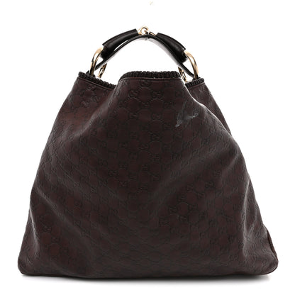 Gucci Guccissima Large Horsebit Chain Hobo Chocolate 1 of 12