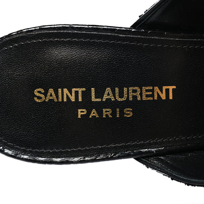 Saint Laurent Glitter LouLou 70 Mule Sandals 40.5 Black 8 of 9