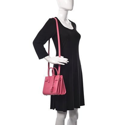 Saint Laurent Calfskin Nano Sac De Jour Lipstick Fuchsia 2 of 11