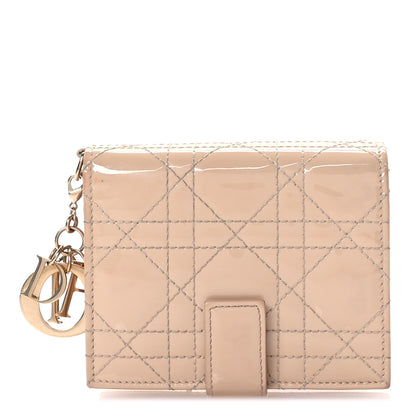 Christian Dior Patent Cannage Lady Dior Eden Wallet  Beige 1 of 7