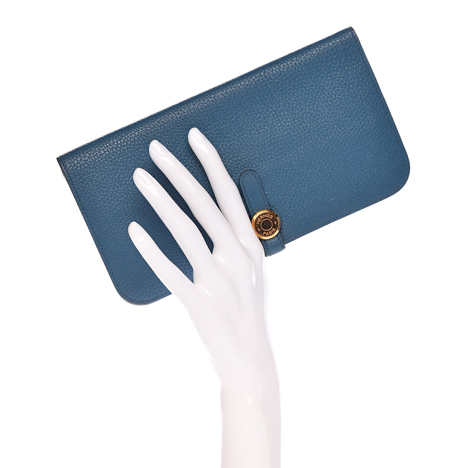 Hermes Taurillon Clemence Dogon Recto Verso Wallet Cobalt 2 of 12