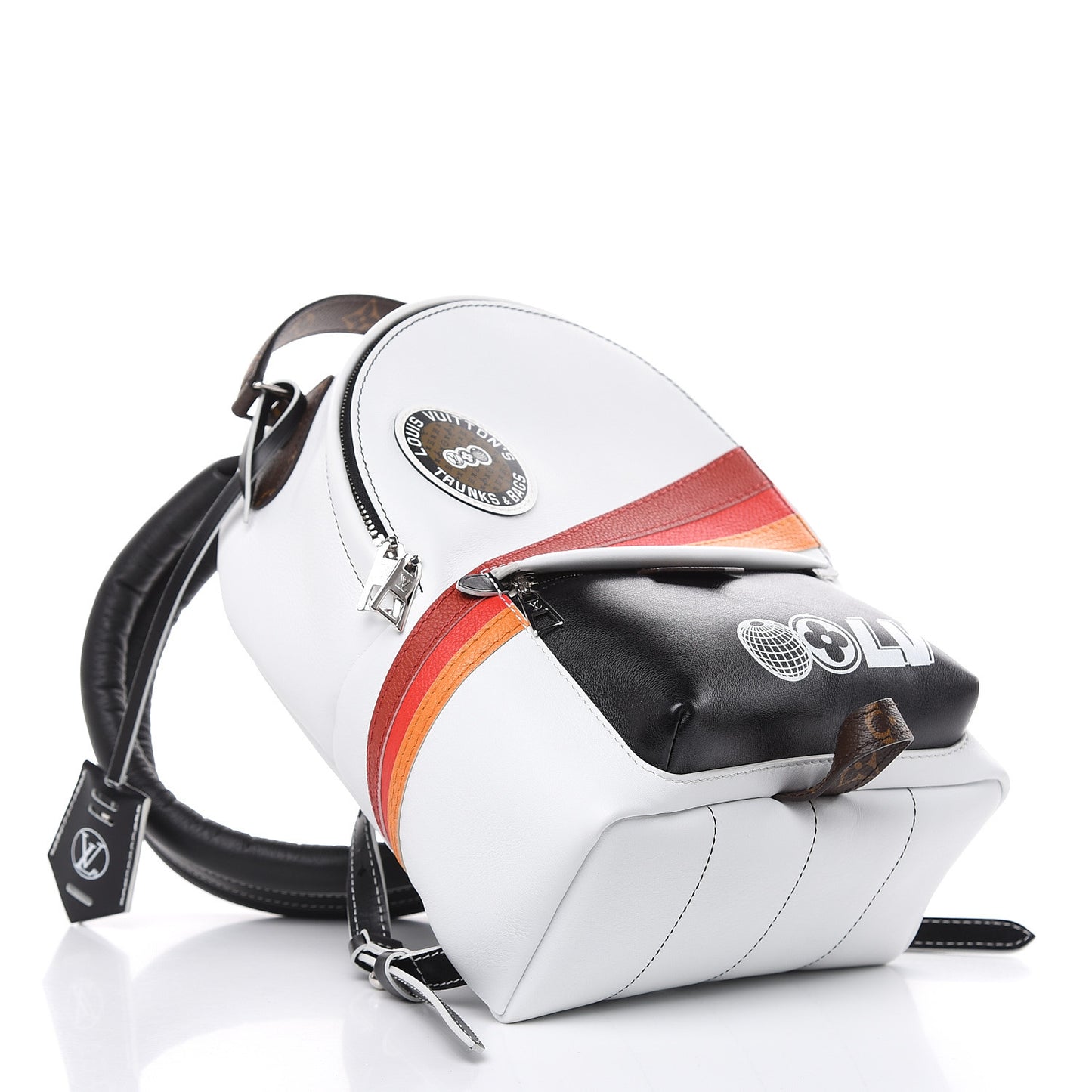 Calfskin Monogram LV Airline Palm Springs Backpack PM White
