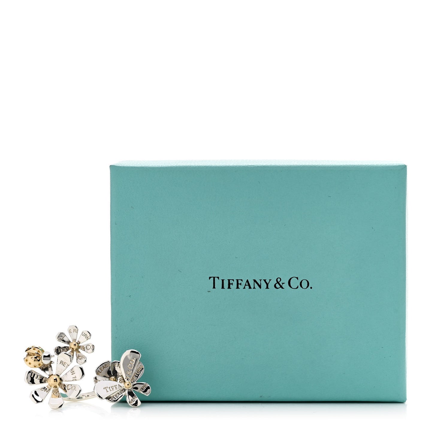 Sterling Silver 18K Yellow Gold Return to Tiffany Love Bugs Ring 57 8