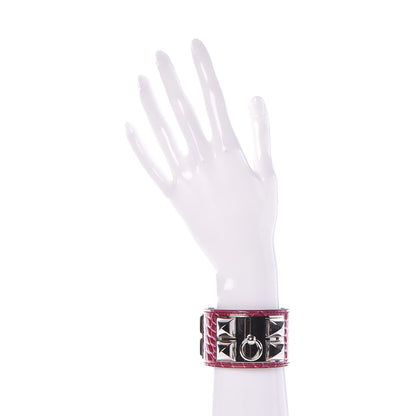 Hermes Shiny Alligator Collier De Chien CDC Bracelet S Fuchsia 2 of 7