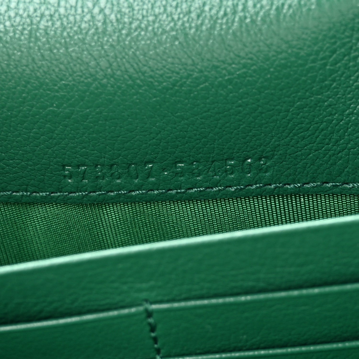 Gucci Azalea Calfskin Enamel Matelasse Diagonal Torchon GG Marmont Chain Wallet New Shamrock Emerald 7 of 10