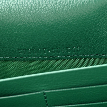Gucci Azalea Calfskin Enamel Matelasse Diagonal Torchon GG Marmont Chain Wallet New Shamrock Emerald 7 of 10