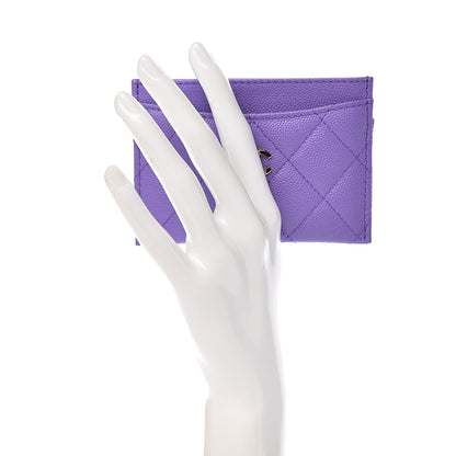 Chanel Caviar Quilted Card Holder Purple 2 of 9