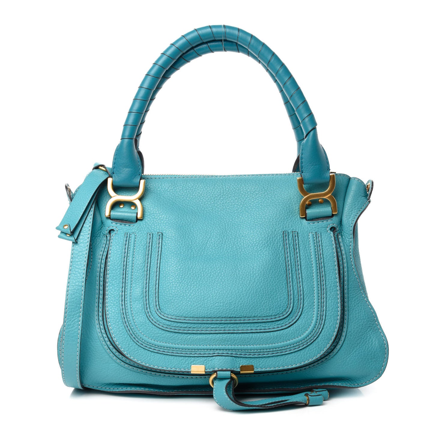 Calfskin Medium Marcie Satchel Washed Blue