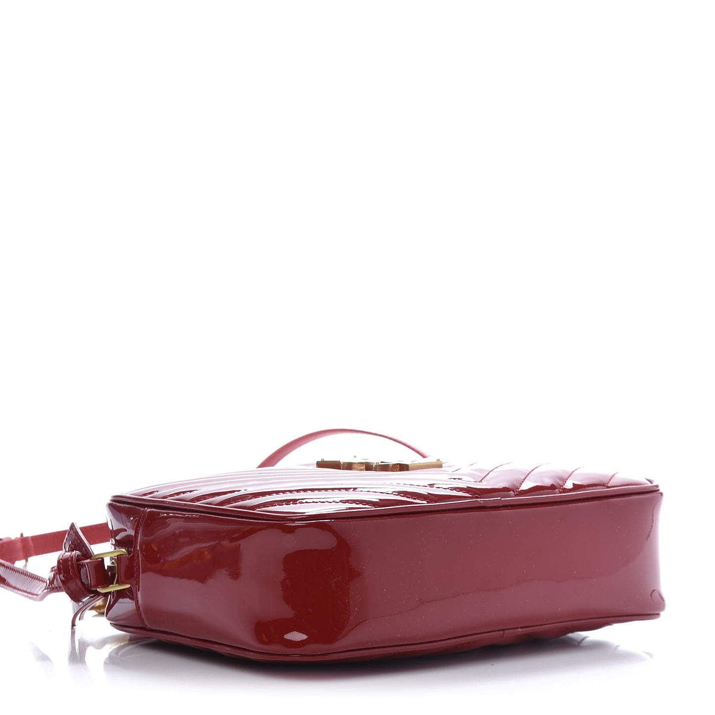 Patent Calfskin Matelasse Monogram Lou Camera Bag Red