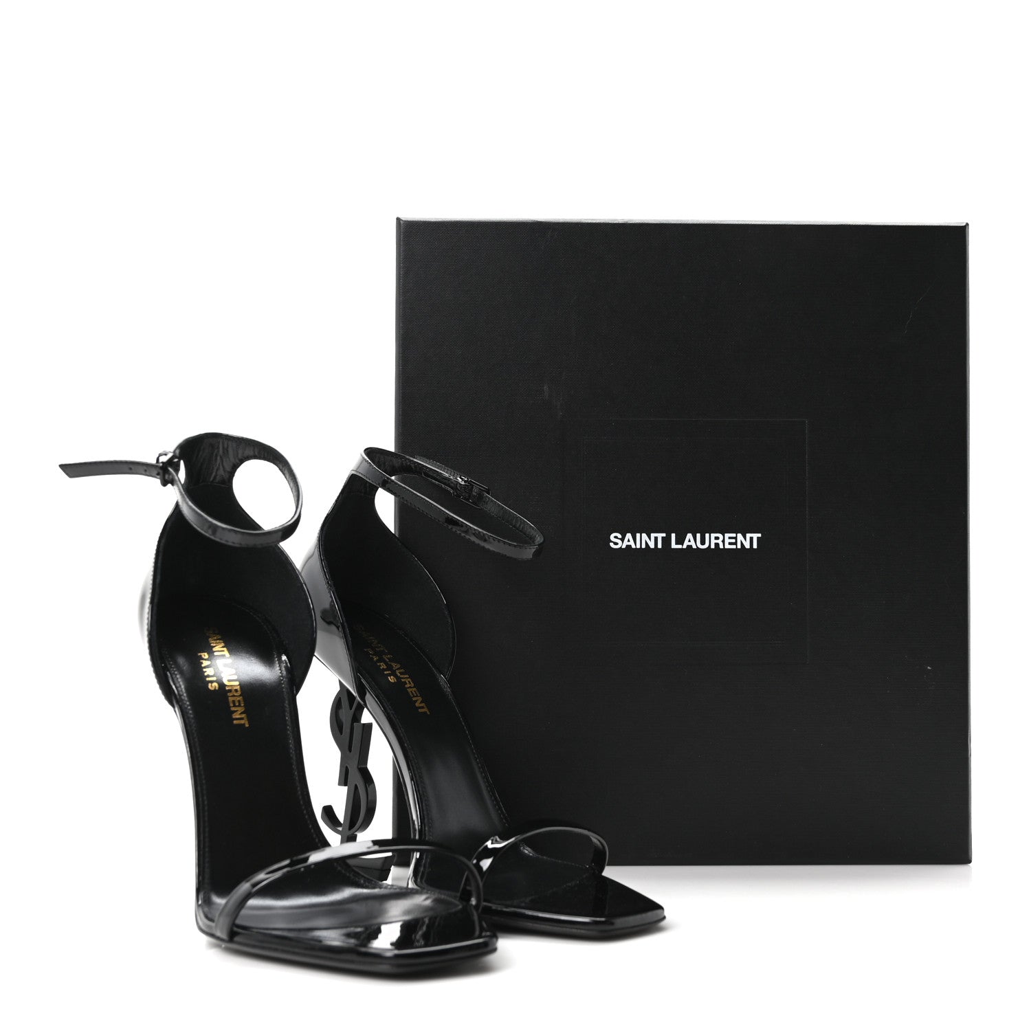 Saint Laurent Vernice Chiffon Opyum 110 Sandals 38 Black 10 of 10