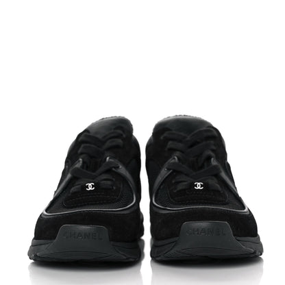 Chanel Fabric Calfskin Suede CC Sneakers 38 Black 2 of 9