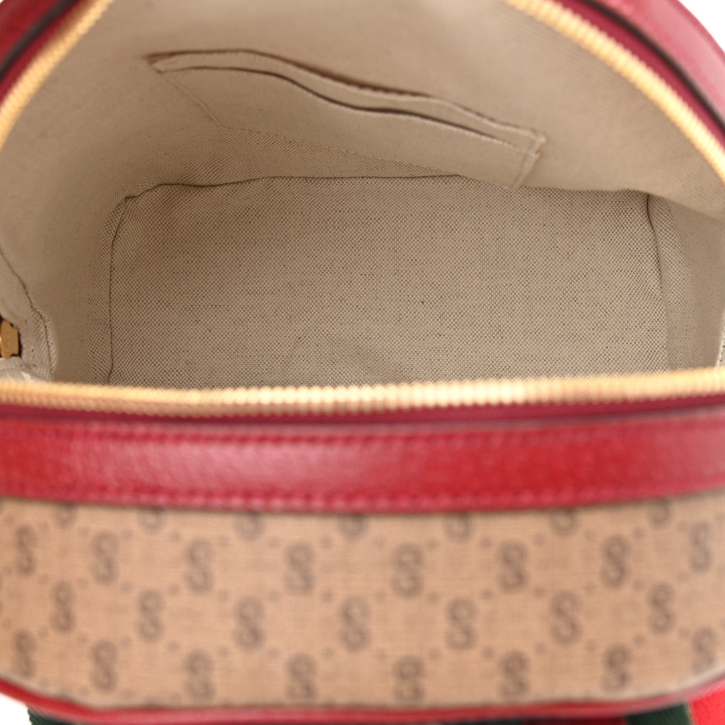 X DORAEMON Mini Vintage GG Supreme Monogram Small Dome Backpack Beige Cherry Red