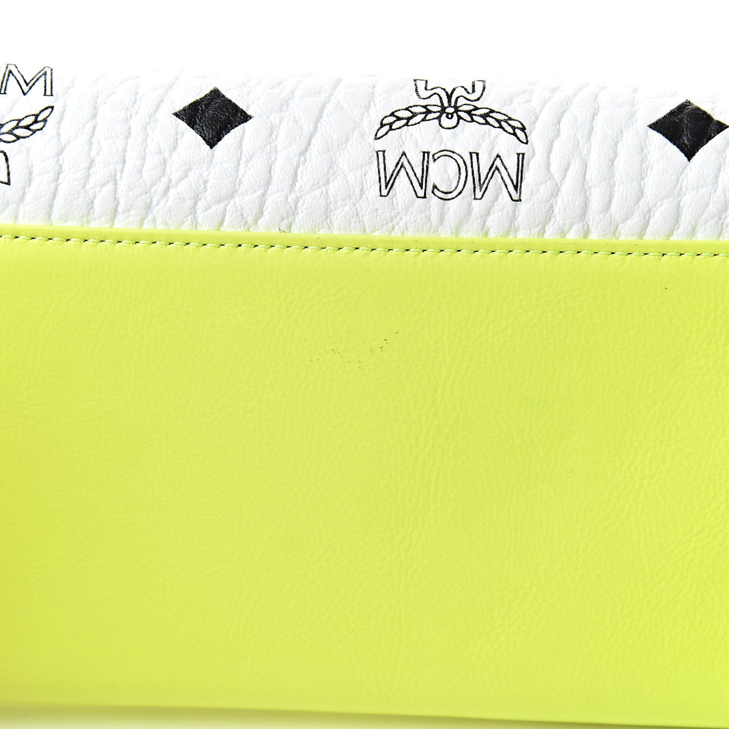 Visetos Grained Calfskin Wilder Flap Wallet White Green