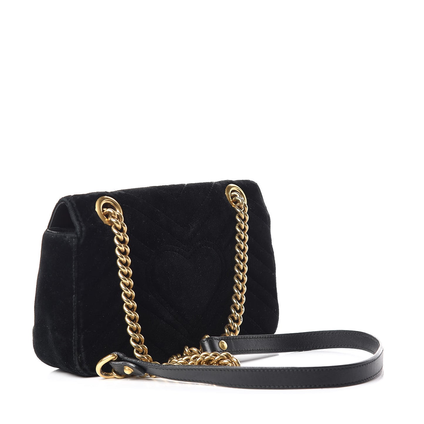 Velvet Matelasse Mini GG Marmont Shoulder Bag Black