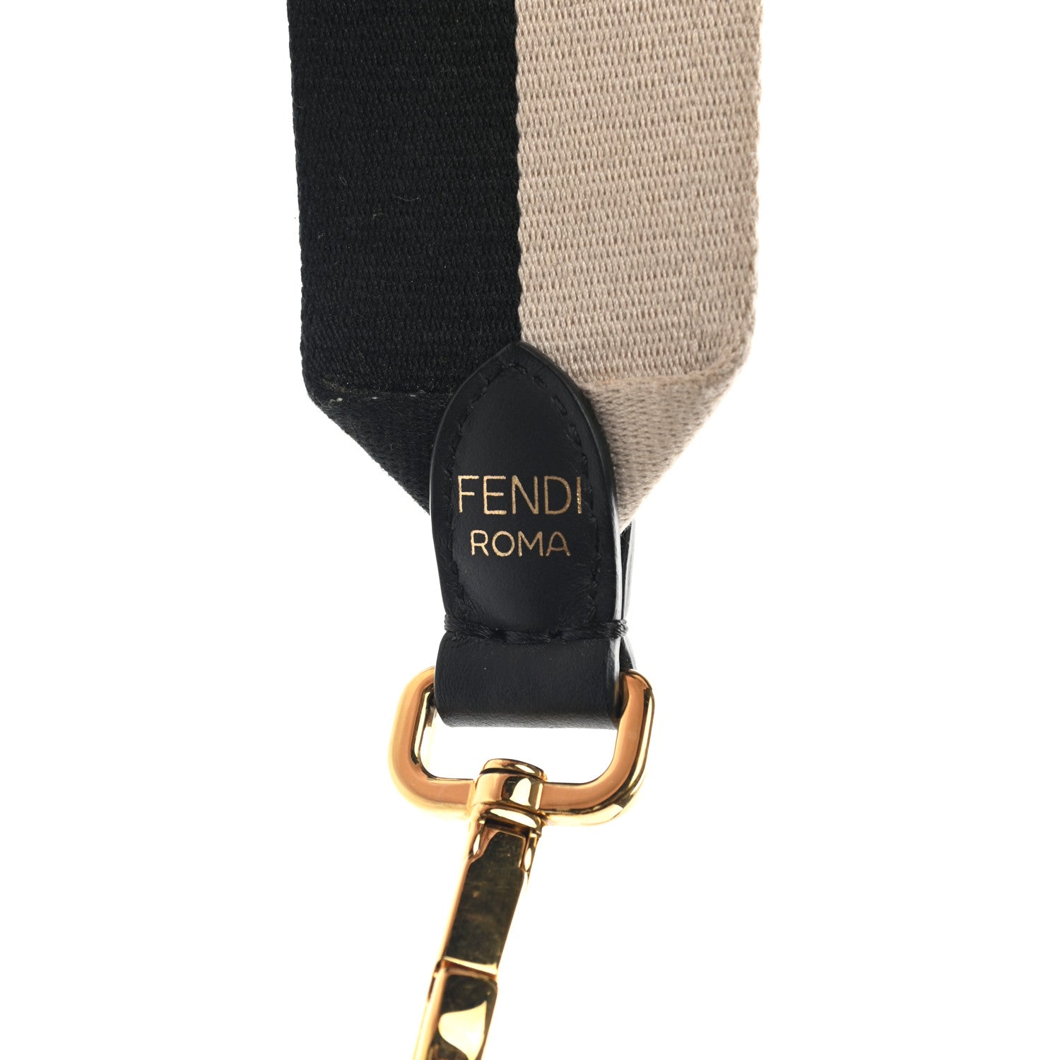 Fendi X FILA Canvas Calfskin Mania Strap You Beige Black 3 of 6
