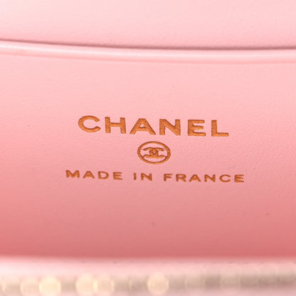 Chanel Lambskin Quilted Small Pearl Crush Vanity Case With Chain Light Pink 6 of 11