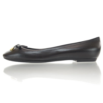 Louis Vuitton Leather Bow Ballet Flats Black NEW 37.5 1 of 7