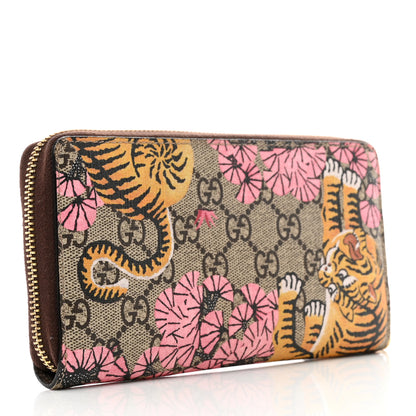 Gucci GG Supreme Monogram Bengal Zip Around Wallet Beige Pink 3 of 8