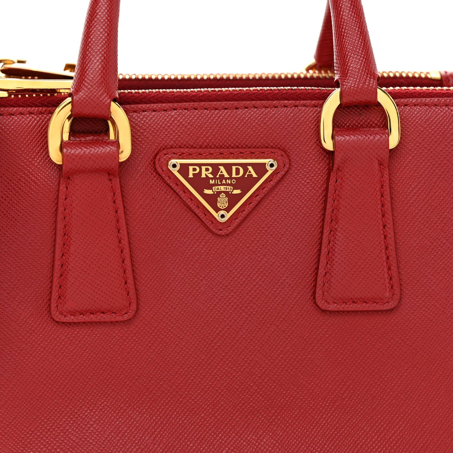 Prada Saffiano Micro Galleria Double Zip Tote Fuoco 7 of 9