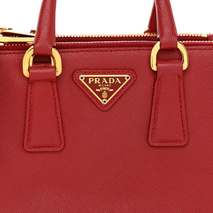 Prada Saffiano Micro Galleria Double Zip Tote Fuoco 7 of 9