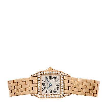 Cartier 18K Pink Gold Diamond Bezel 20mm Santos Demoiselle Quartz Watch 2 of 5