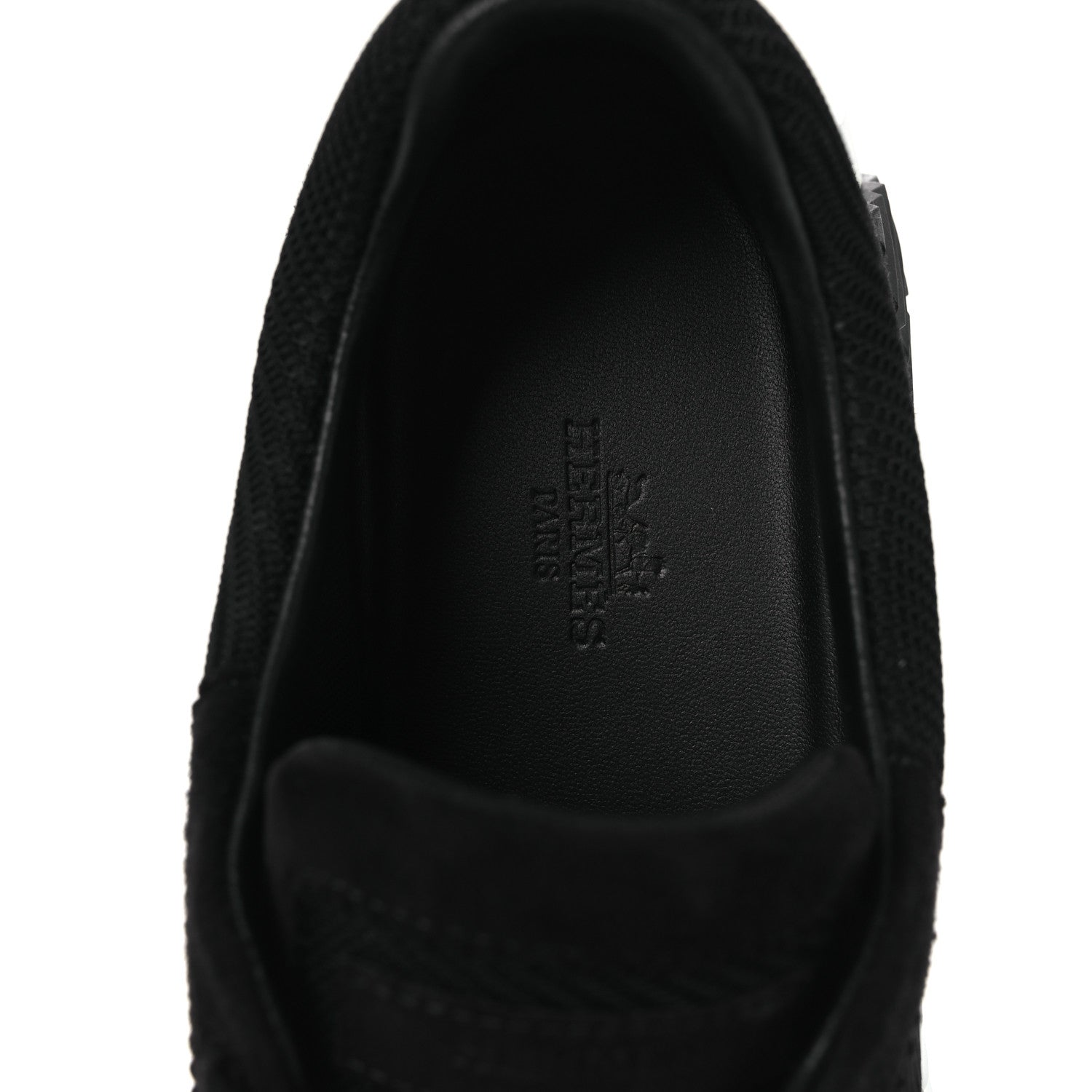 Hermes Textured Mesh Suede Goatskin Bouncing Sneakers 40 Black 9 of 11