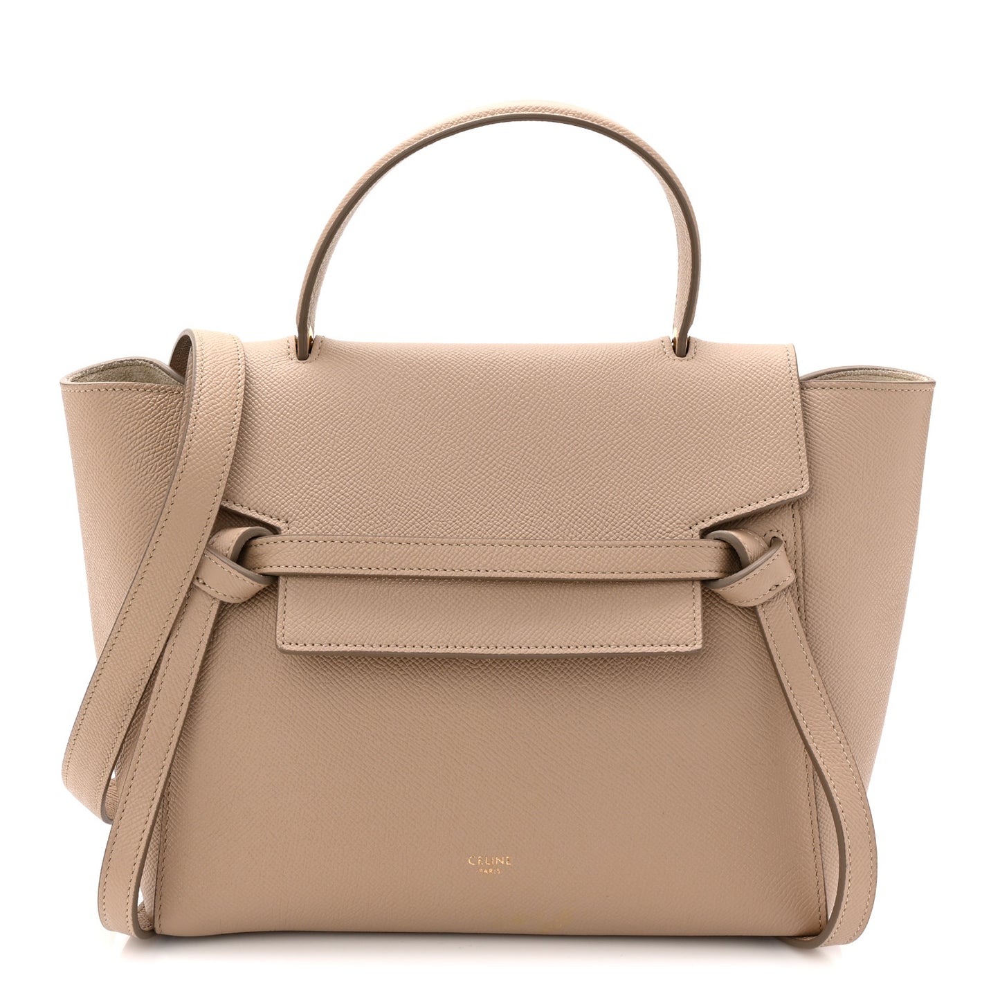 Grained Calfskin Micro Belt Bag Light Taupe