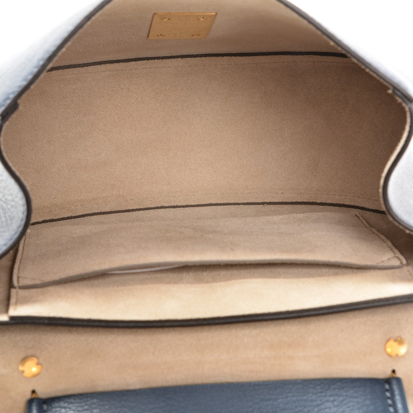Grained Lambskin Drew Shoulder Bag Denim Blue
