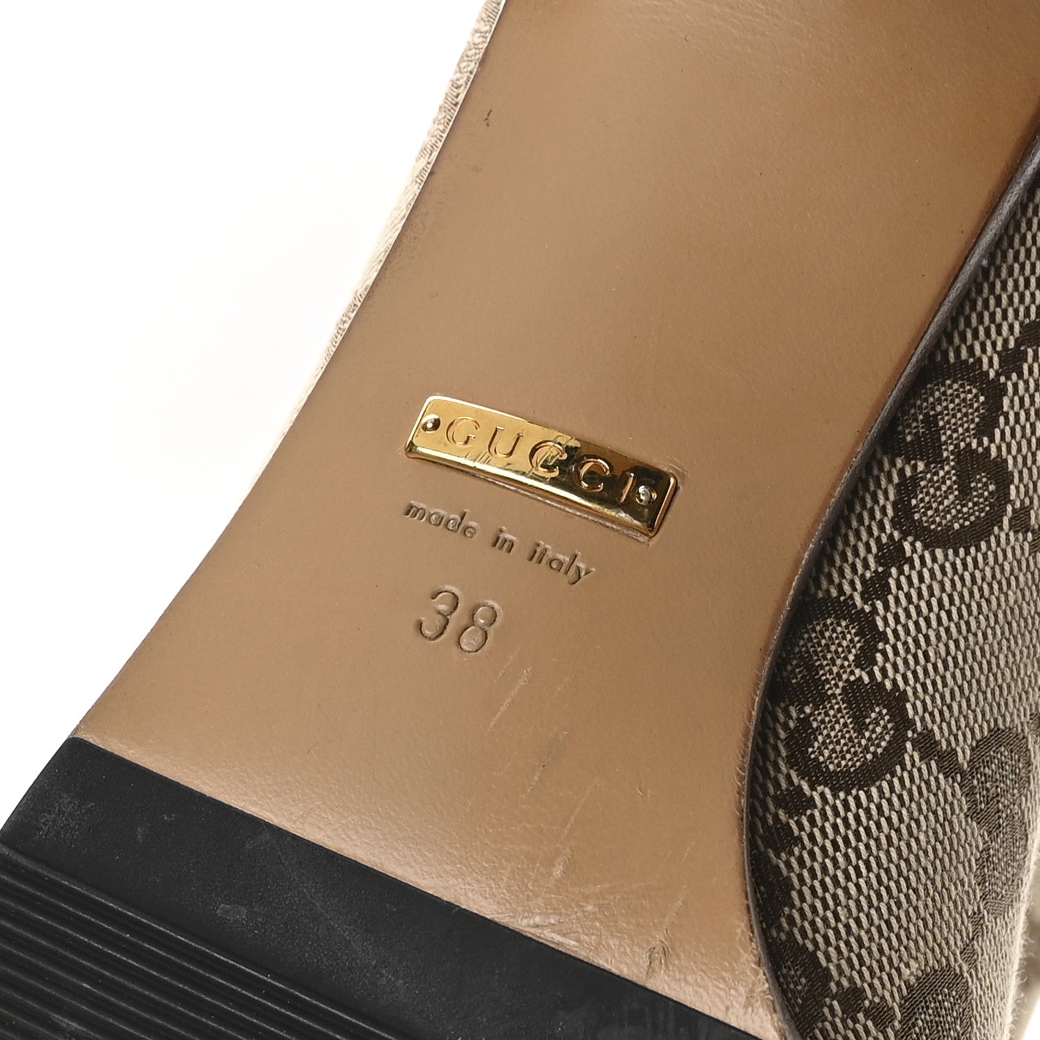 Gucci Monogram Over the Knee Boots 38 Beige Ebony 7 of 7