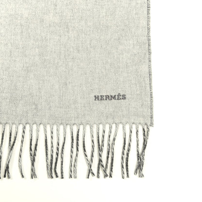 Hermes Cashmere Recto Verso Muffler Gris Clair Chiné Flanelle 3 of 4