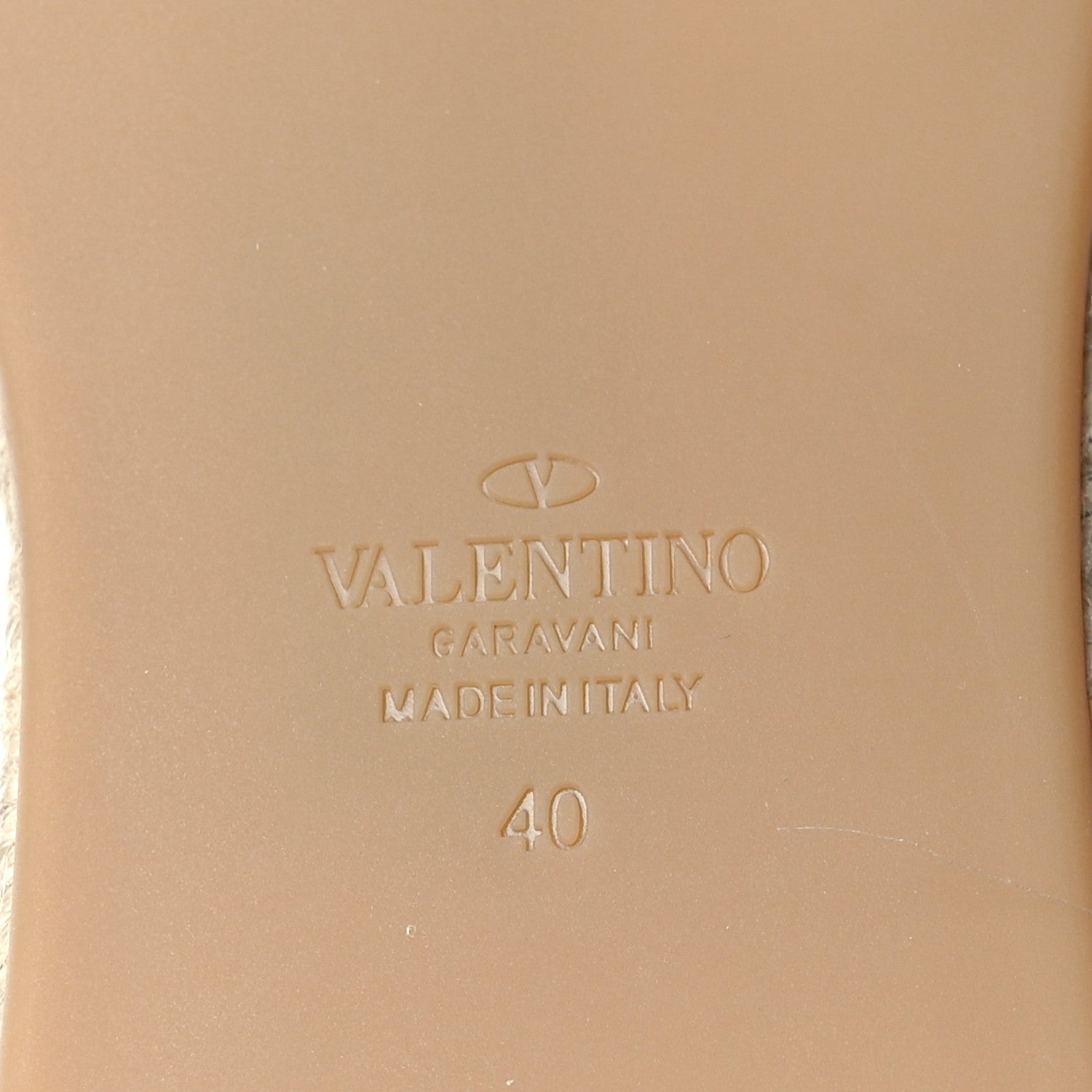 Valentino Garavani Metallic Grained Calfskin Rockstud Ankle Strap Espadrille Flat Sandals 40 Skin Natural 6 of 8