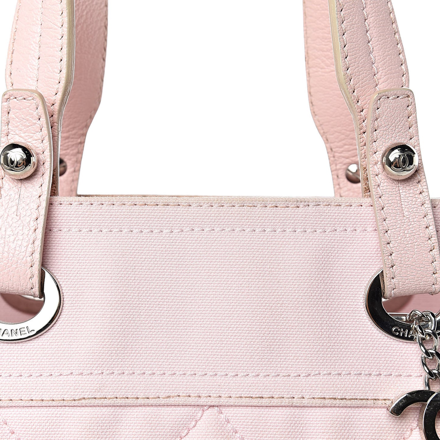 Coated Canvas Quilted Small Paris Biarritz Tote Pink