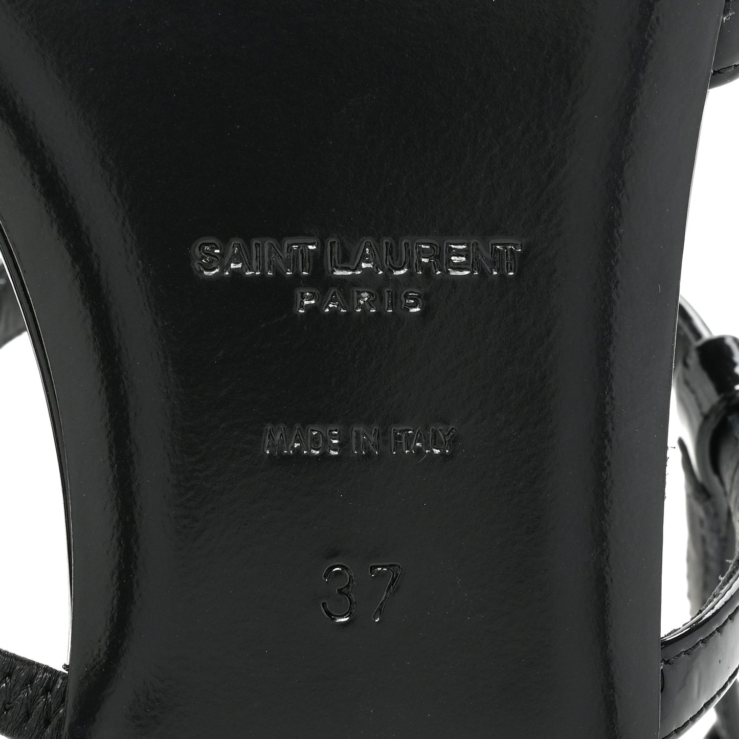 Patent Calfskin Cassandra Monogram Sandals 37 Black
