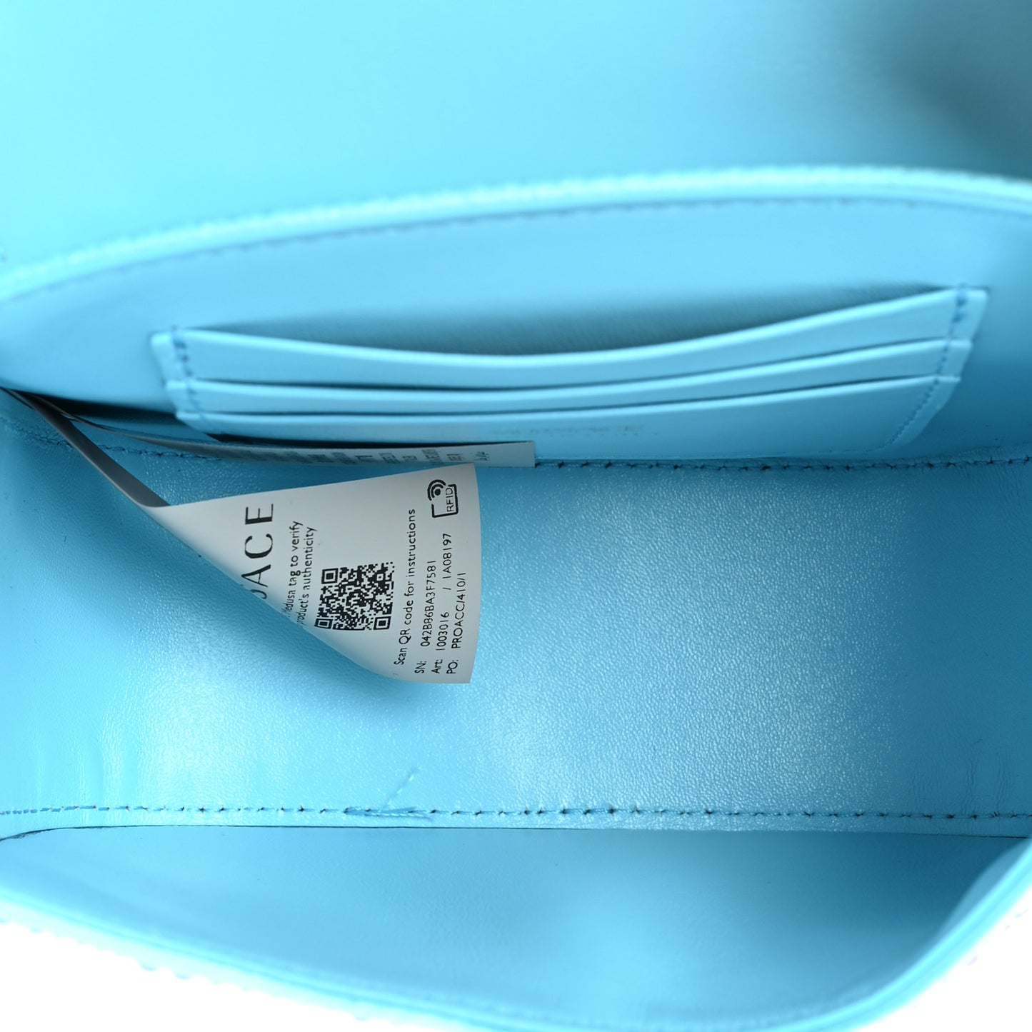 Satin Crystal Studded Mini La Medusa Bag Blue